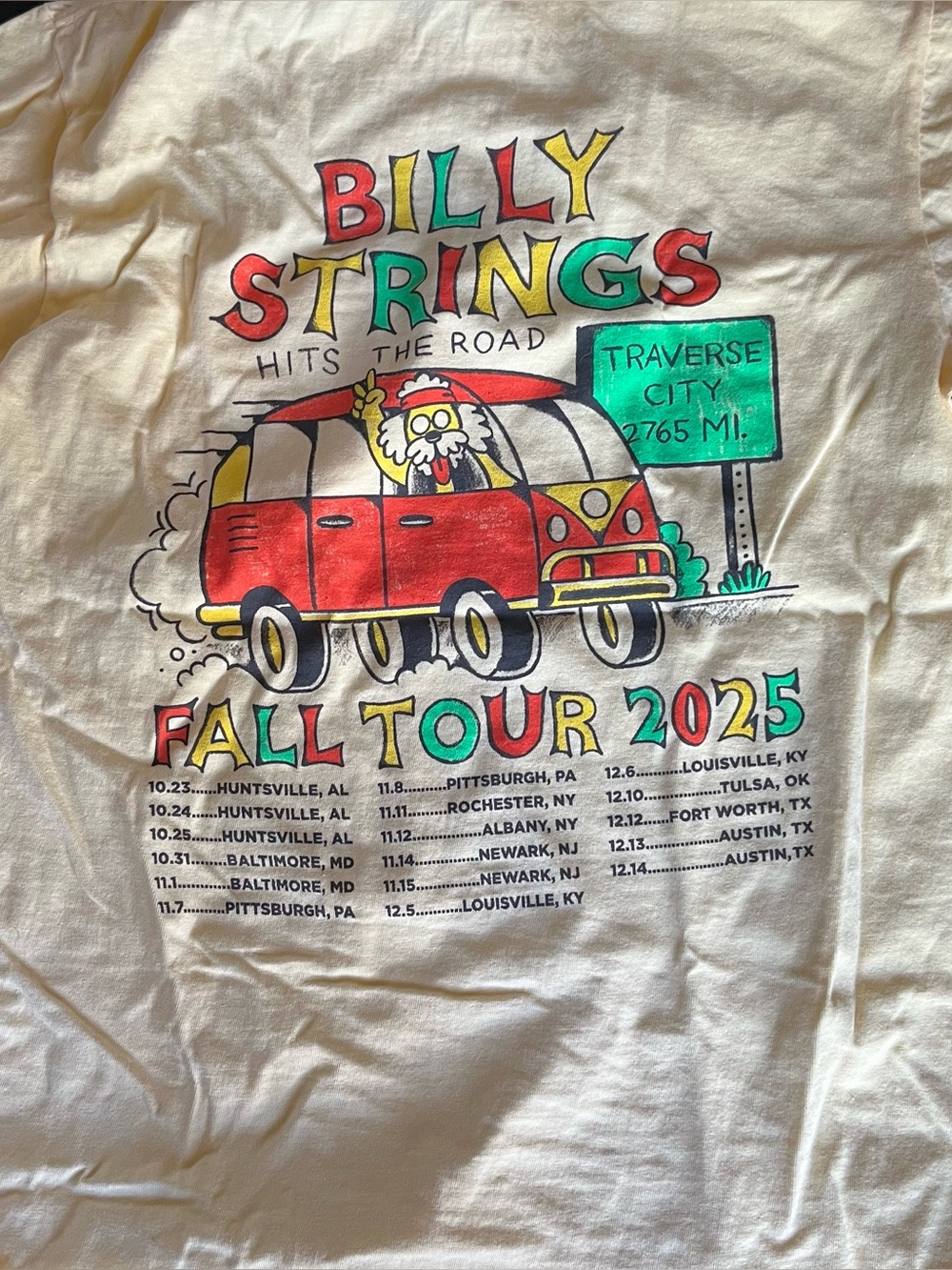 Billy Strings Fall 2025 Concert T-shirt
